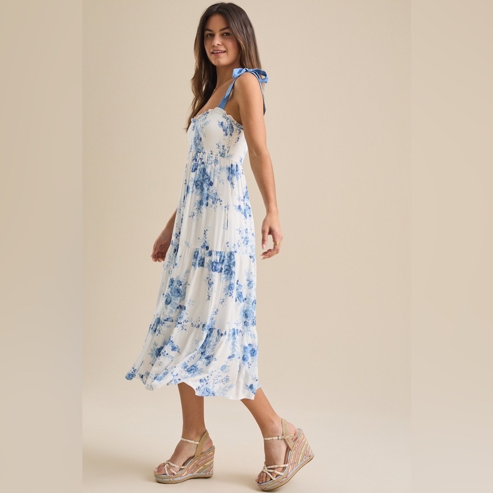 New! Altar’d State Cottagecore Floral Smocked Tiered Midi Dress Size XXL - Picture 3 of 15